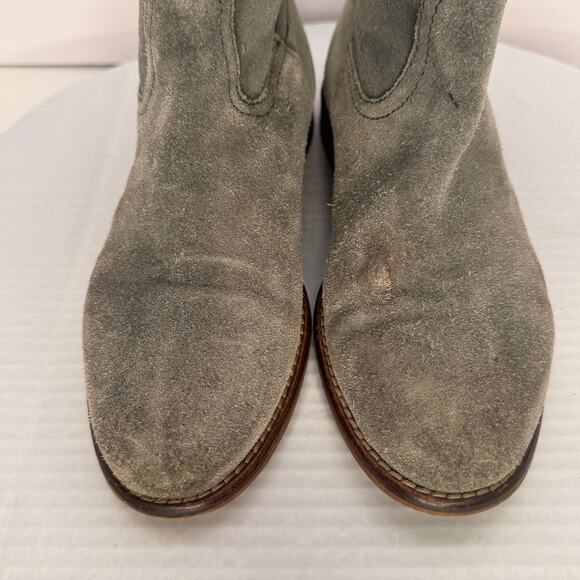 Madewell The Pull On Ankle Boot Techno Grey Suede Leather Sz 6.5 Western Boho - Picture 4 of 10